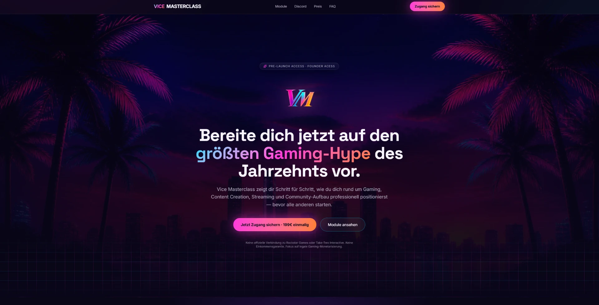 Website-Referenz Vice Masterclass